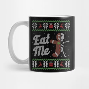 Ugly Christmas Sweater Gingerbread Skeleton Eat Me Mug